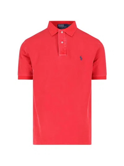 Polo Ralph Lauren Logo Embroidery Polo Shirt In Red