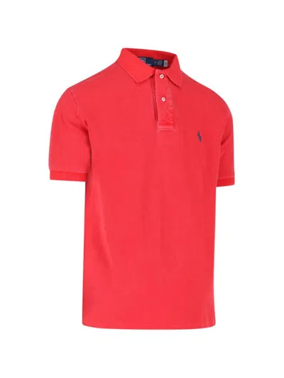 Polo Ralph Lauren Logo Embroidery Polo Shirt In Red