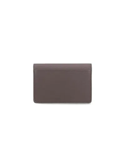 Ferragamo Gancini Logo-plaque Leather Wallet In Beige