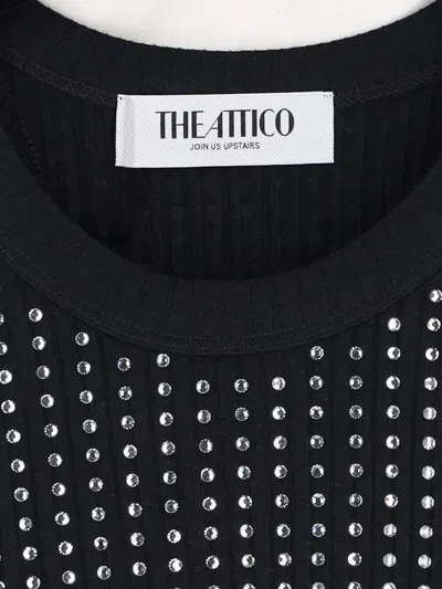 Attico Knitted Ribbed Vest In Black