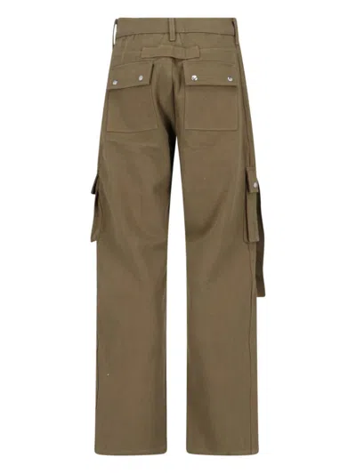 Rhude Cargo Pocket Straight Leg Trousers Button Belt In Green