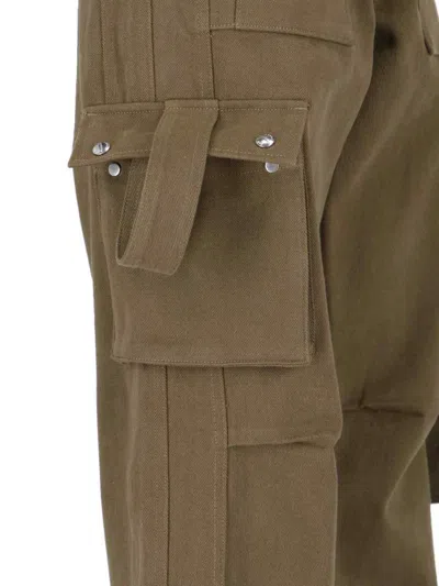 Rhude Cargo Pocket Straight Leg Trousers Button Belt In Green