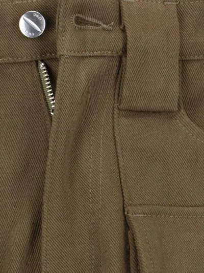 Rhude Cargo Pocket Straight Leg Trousers Button Belt In Green