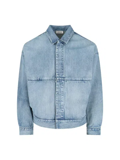 Fear Of God Denim Trucker Casual Jackets And Parka Blue In Blue