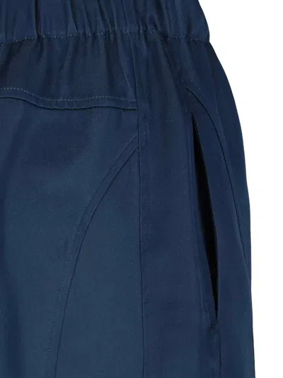 Sa Su Phi High-waisted Silk Blend Athletic Pants With Drawstring Closure In Blue