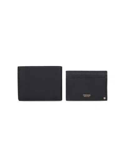 Ferragamo Gancio Wallets, Card Holders Black In Black