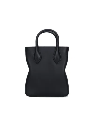 Ferragamo Tote Bag With Adjustable Strap And Top Handles In Black