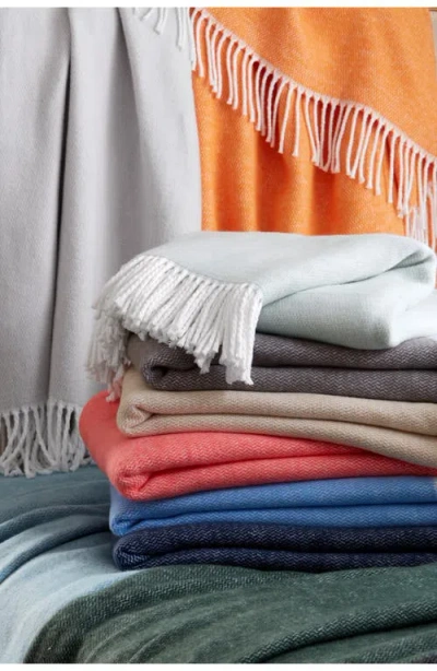 Matouk Pezzo Fringe Throw Blanket In Deep Coral