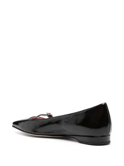 Carel Paris 'emilie' Black Ballet Flats With Buckle In Black