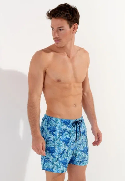 Hom Tartane Beach Boxer In Blue Print