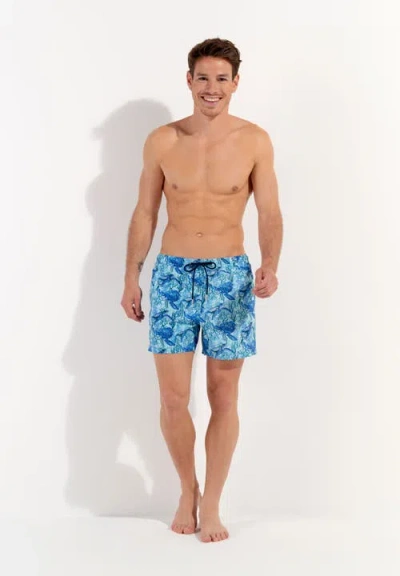 Hom Tartane Beach Boxer In Blue Print