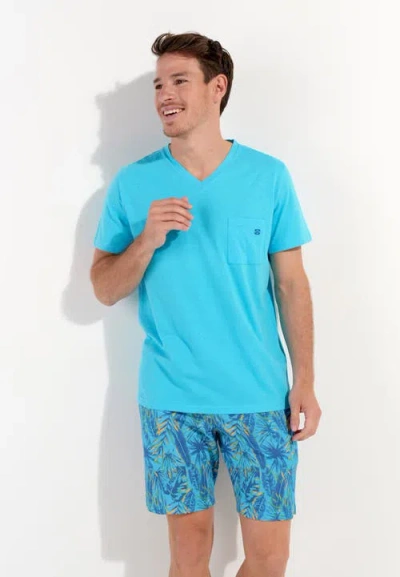 Hom Valley Short Sleepwear In Turquoise Print