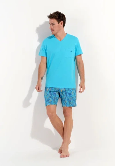Hom Valley Short Sleepwear In Turquoise Print