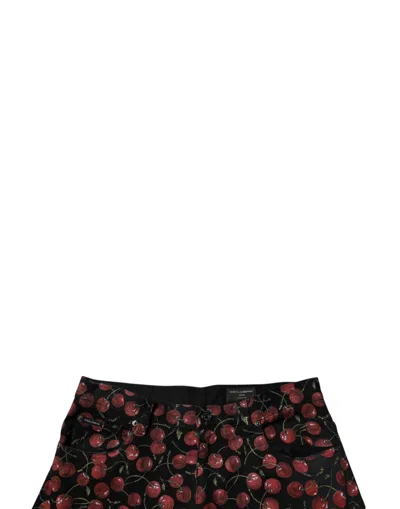 Dolce & Gabbana Black Cherry Cotton Straight Men Denim Jeans In Black