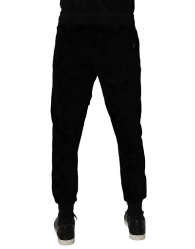 Dolce & Gabbana Black Cotton Stretch Jogger Sweatmen's Men's Pants In Black