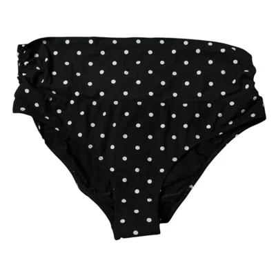 Dolce & Gabbana Black Polka Dot Swimsuit Bikini Bottom Women's Swimwear In Black And White