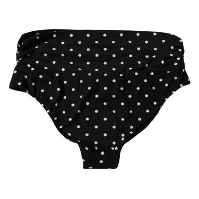 Dolce & Gabbana Black Polka Dot Swimsuit Bikini Bottom Women's Swimwear In Black And White