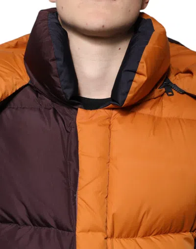 Pre-owned Dolce & Gabbana Multicolor Quilted Hooded Puffer Men's Jacket ()
