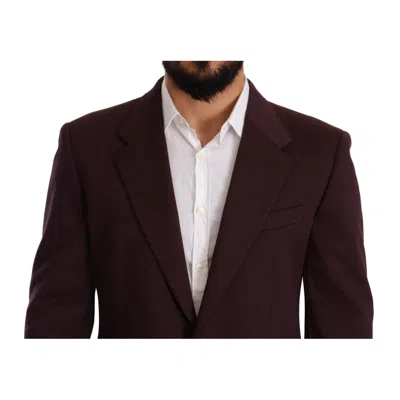 Dolce & Gabbana Purple Cotton Slim Blazer Jacket In Purple