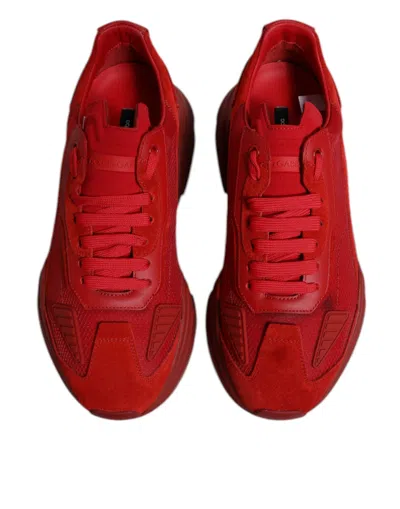 Pre-owned Dolce & Gabbana Red Leather Daymaster Low Top Sneakers Men's Shoes ()