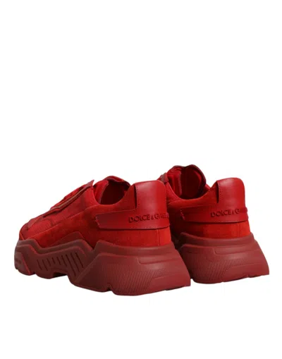 Pre-owned Dolce & Gabbana Red Leather Daymaster Low Top Sneakers Men's Shoes ()