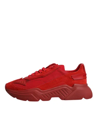 Pre-owned Dolce & Gabbana Red Leather Daymaster Low Top Sneakers Men's Shoes ()