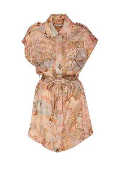 Zimmermann Illuminate Sleeveless Tunic Guava Morning In Pink