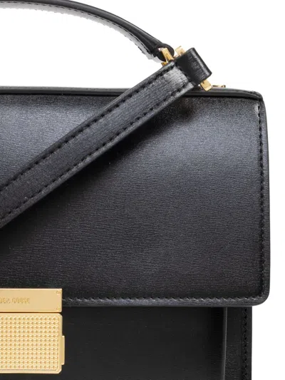 Golden Goose Venezia Bag Palmellato Leather Body Gold Metal Details Bags In Black