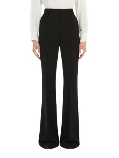 Max Mara Flared Trousers In Cady Alabama In Black