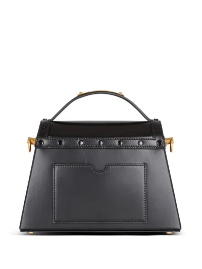 Balmain Small B-buzz Dynasty Leather Shoulder Bag In Black