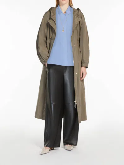 Max Mara The Cube Long Parka In Anti-drop Taffeta In Light Brown