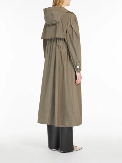 Max Mara The Cube Long Parka In Anti-drop Taffeta In Light Brown