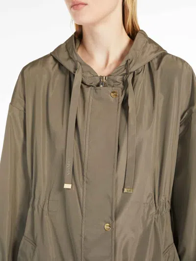 Max Mara The Cube Long Parka In Anti-drop Taffeta In Light Brown