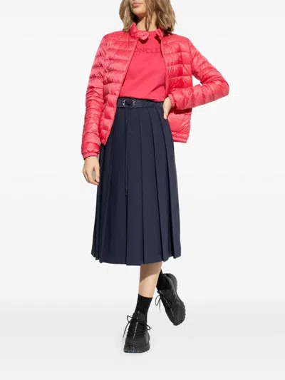 Moncler Lans Down Jacket In Burgundy