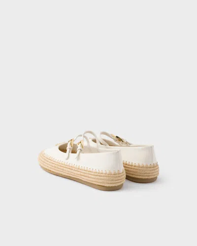 Prada Nappa Leather Ballerinas In Ivory