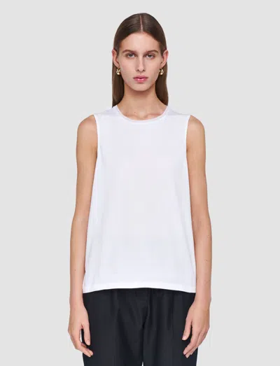 Joseph Cotton Silk Jersey Tank Top In White
