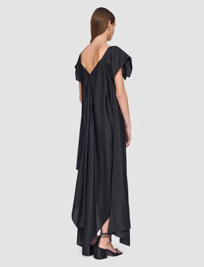 Joseph Plumet Draped Habotai Silk Maxi Dress In Black