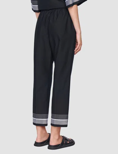 Joseph Womens Tottenham Jacquard-stripe Straight-leg Cotton And Silk-blend Trousers Black In Black
