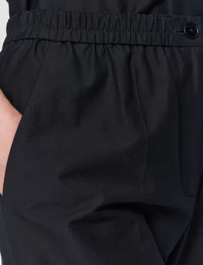 Joseph Womens Tottenham Jacquard-stripe Straight-leg Cotton And Silk-blend Trousers Black In Black
