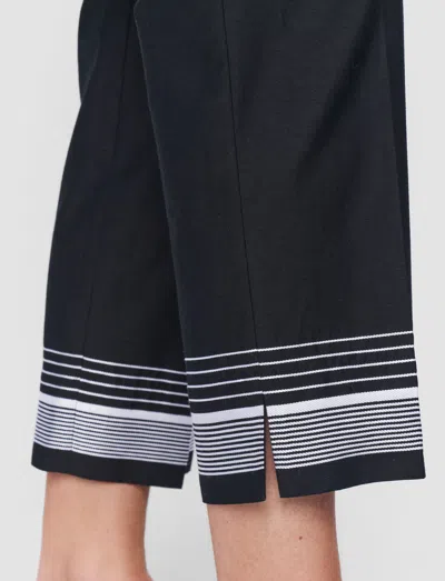 Joseph Womens Tottenham Jacquard-stripe Straight-leg Cotton And Silk-blend Trousers Black In Black