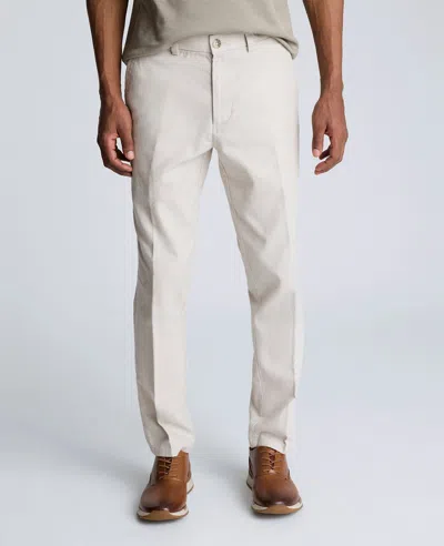 Kenneth Cole Linen Blend Slim Fit Flat Front Chino Pant In String