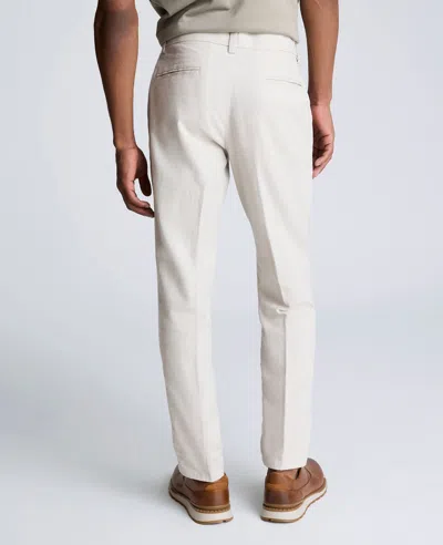 Kenneth Cole Linen Blend Slim Fit Flat Front Chino Pant In String