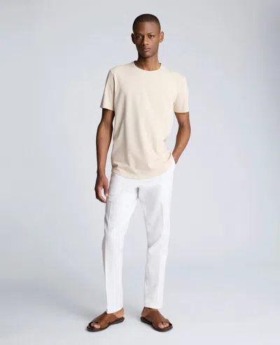 Kenneth Cole Linen Blend Slim Fit Flat Front Chino Pant In White