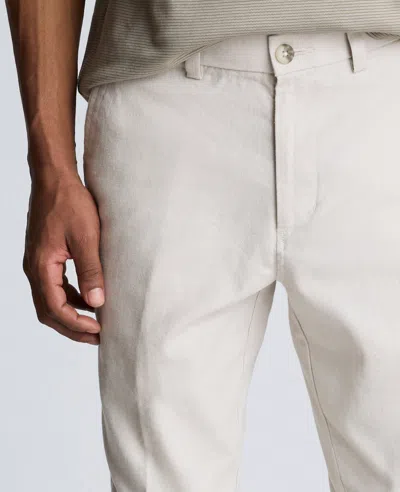 Kenneth Cole Linen Blend Slim Fit Flat Front Chino Pant In String
