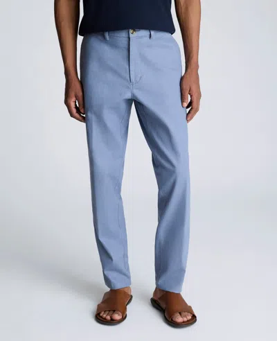 Kenneth Cole Linen Blend Slim Fit Flat Front Chino Pant In Med Blue