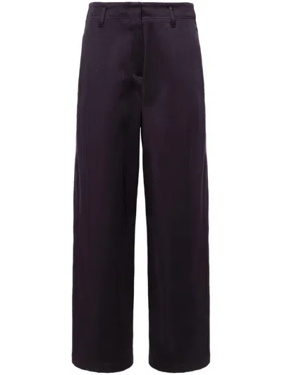 Forte Forte Straight-leg Cotton-blend Trousers In Multicolor