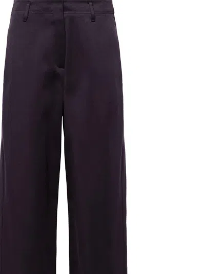 Forte Forte Straight-leg Cotton-blend Trousers In Multicolor