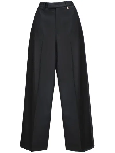 Giuseppe Di Morabito Wool Tailoring High Waist Straight Pants In Black