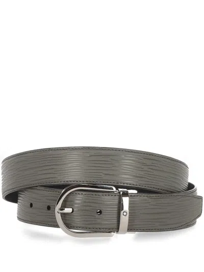 Montblanc Belts In Medium Grey Bark