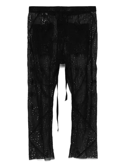 Ann Demeulemeester Esti Cropped Bias Cut Embroidered Trousers